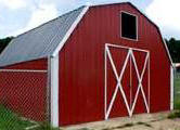 Absolute Steel Red Gambrel Roof Steel Garage Barn