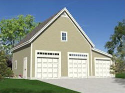 Garden Oak Three Car Garage Plans